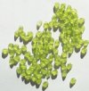 100 5mm Olivine Three Sided Diamond Glass Beads